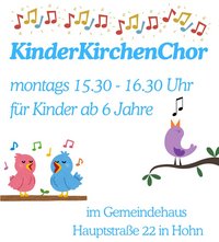 Plakatwerbung Kinderchor, singende Vögel sind zu sehen